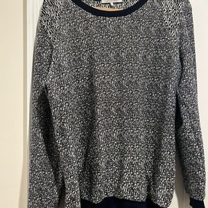 Navy & White cotton knit sweater